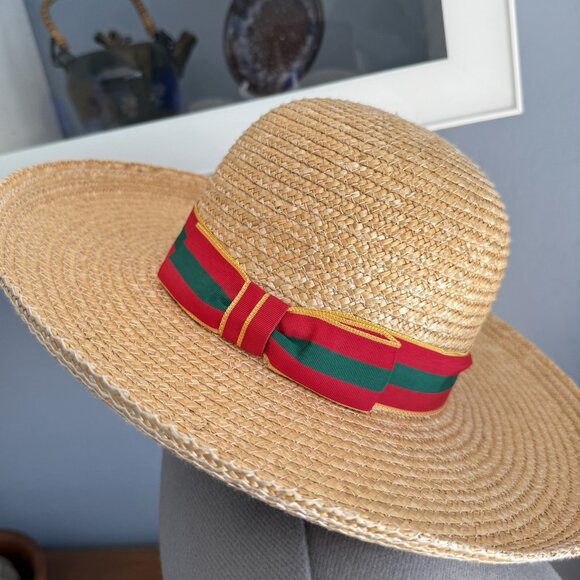 Vintage 80s Banana Republic Wide Brim Straw Raffia Sun Hat main image 9